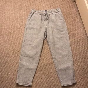 NEVER WORN JCrew stripped linen-cotton drawstring pants